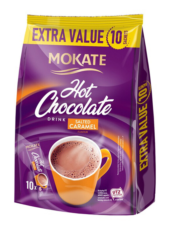 

Mokate Salted Caramel Flavour Hot Chocolate Drink, 10 Pieces x 18g