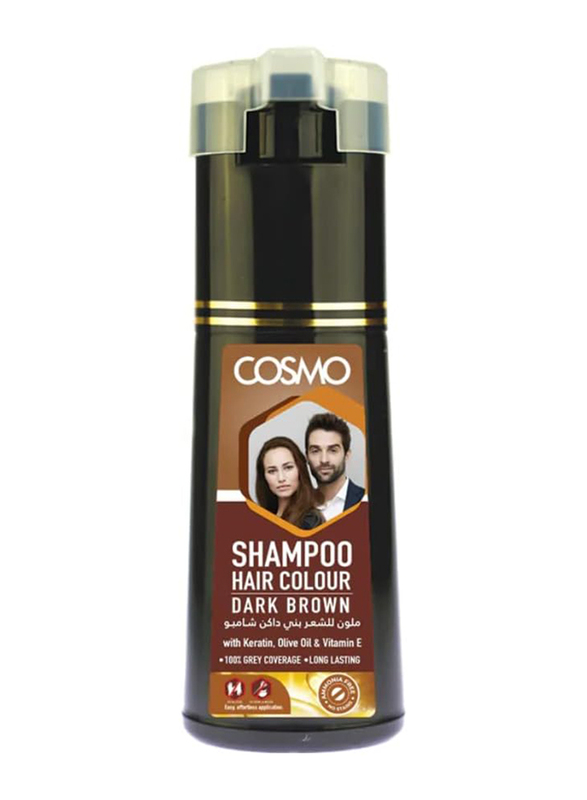 Cosmo Natural & Healthy Dark Brown VIP Hair Colour Shampoo, 180ml