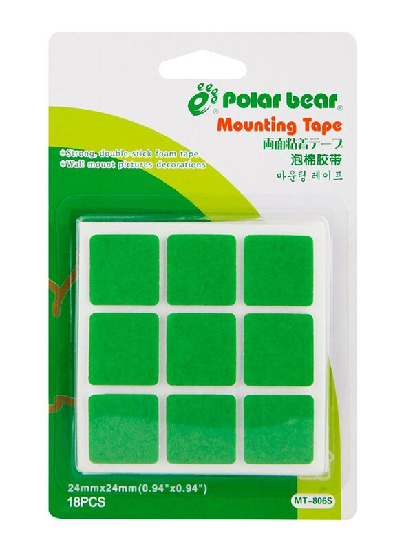 

Polar Bear Mounting Tape, 24 x 24mm, 18 Pieces, Green