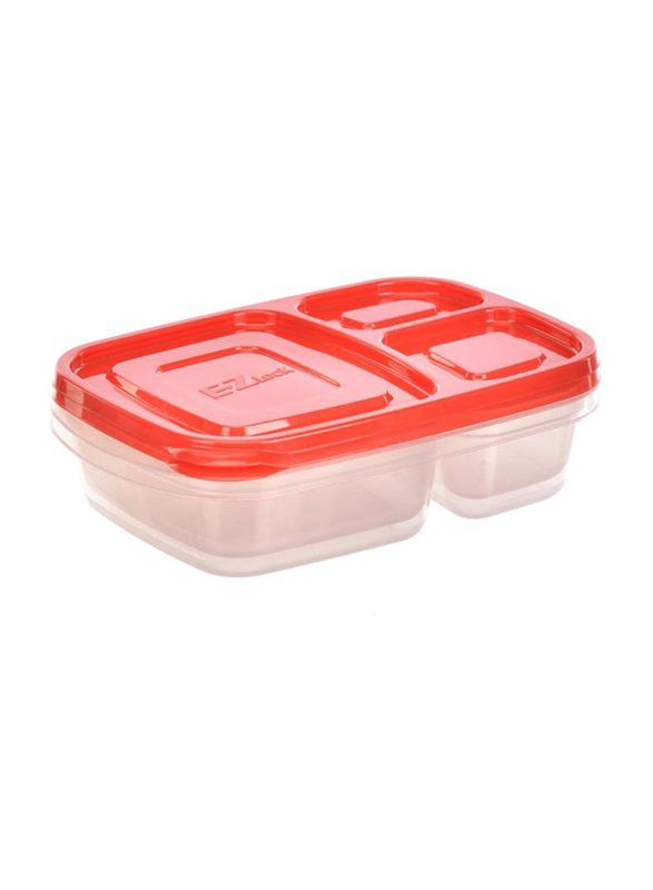 Lock & Lock E-Zlock Rectangle Container, 965ml, 2 Pieces, HLE7504, Red