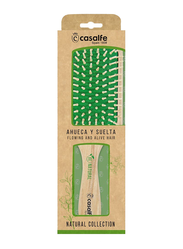 Casalfe Wooden Cushion Wooden Pins Paddle Brush, 1 Piece