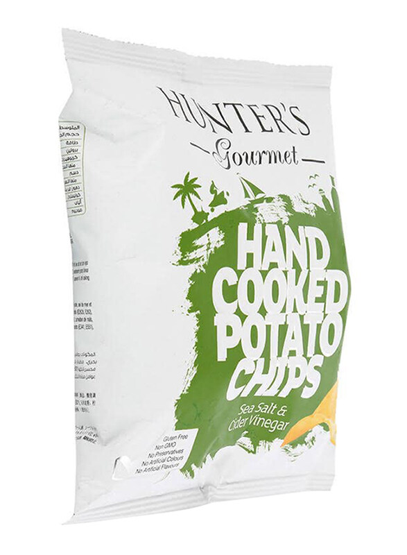 Hunter's Gourmet Hand Cooked Potato Chips Sea Salt & Cider Vinegar, 40g