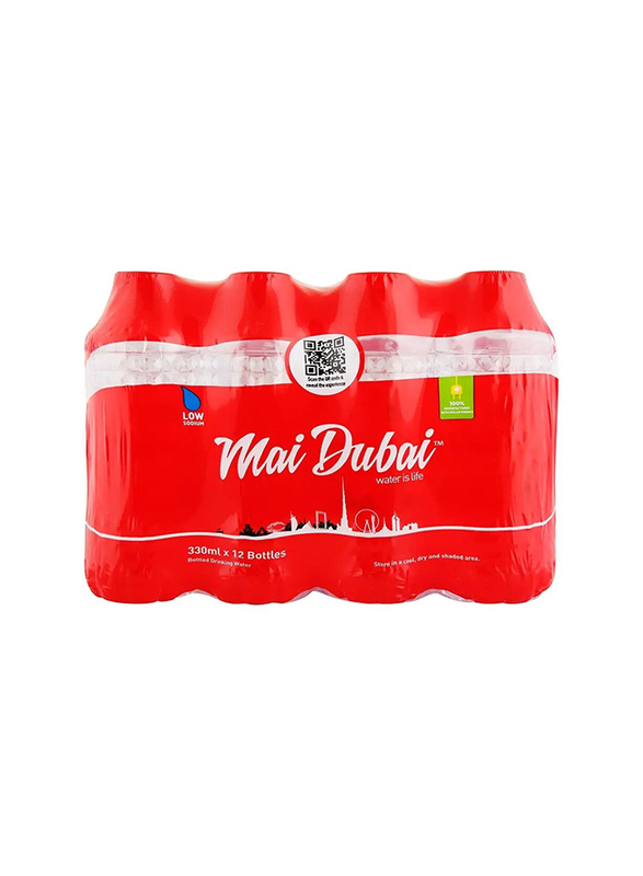 Mai Dubai Pure Bottled Drinking Water, 12 x 330 ml
