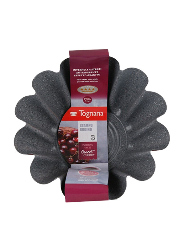 

Tognana Sweet Cherry Non-Stick Round Pudding Mould, 23cm, Maroon/Grey