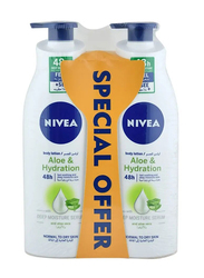 Nivea 48H Aloe and Hydration Deep Moisture Body Lotion - 2 x 400 ml