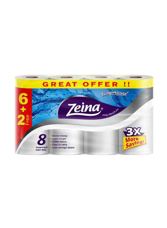 

Zeina Compressed Toilet Rolls, 8 Pieces