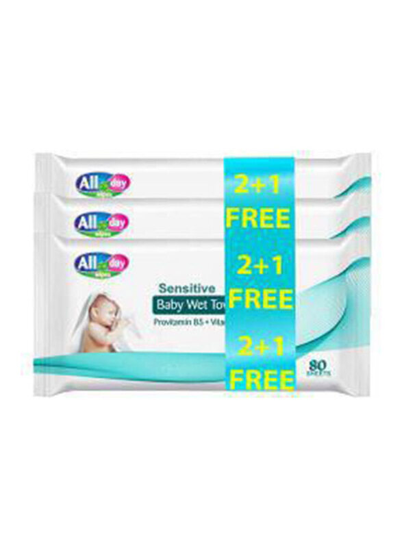 

All Day 80-Piece Without Lid Baby Wipes for Kids