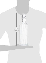 Sunray Striped Round Bottle, 1000ml, Clear