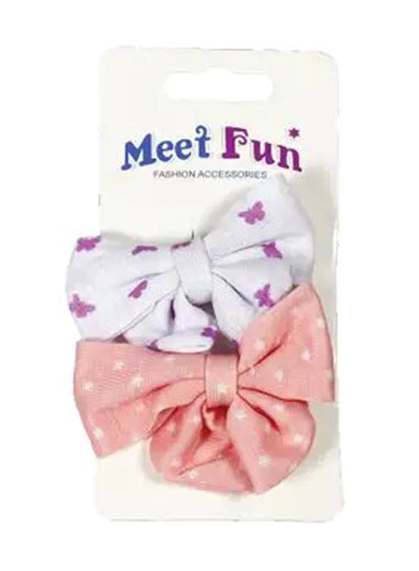 Meet Fun Fashion Accessories Hair Clip with Bow, BM20066Y, 2 Pieces