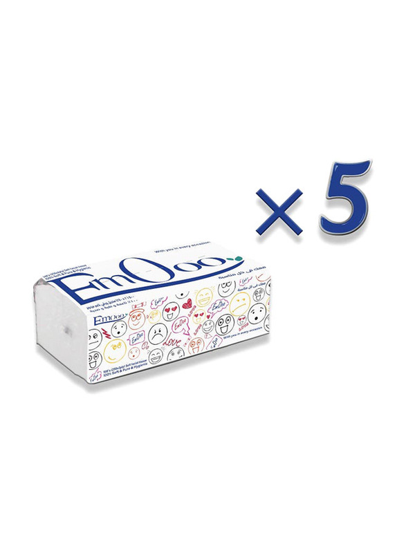 Emooo Facial 2 Ply Tissue Bag, 5 x 250 Sheets