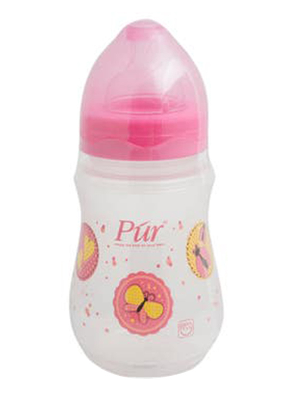 Pur Wide Neck Bpa Free Nipple Bottle 250ml, Pink