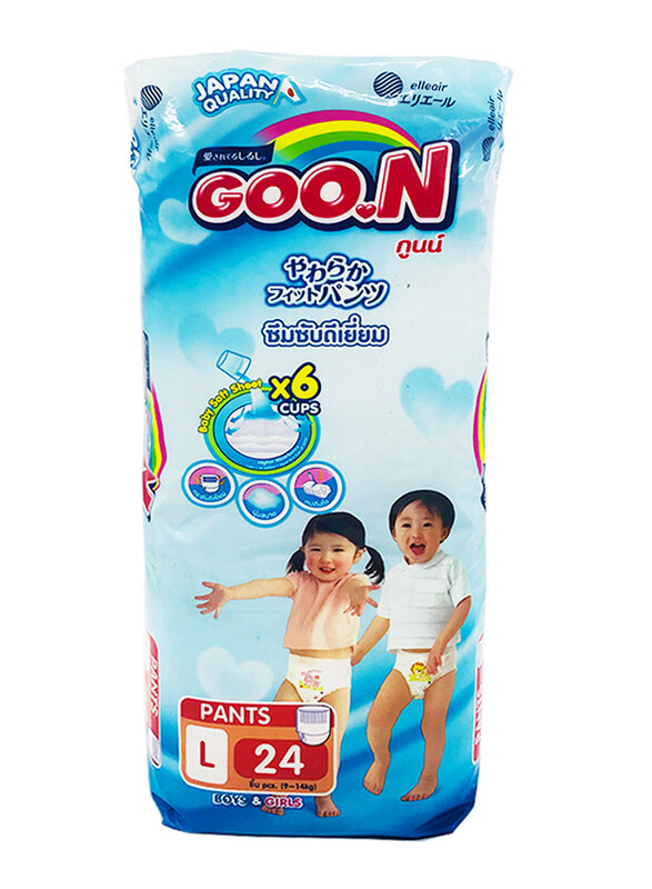 

Goon Premium Baby Diaper Pants, Large, 9-14 Kg, 24 Count