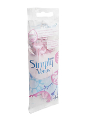 Gillette Simply Venus 3 Disposable Razors for Women, 4 Piece