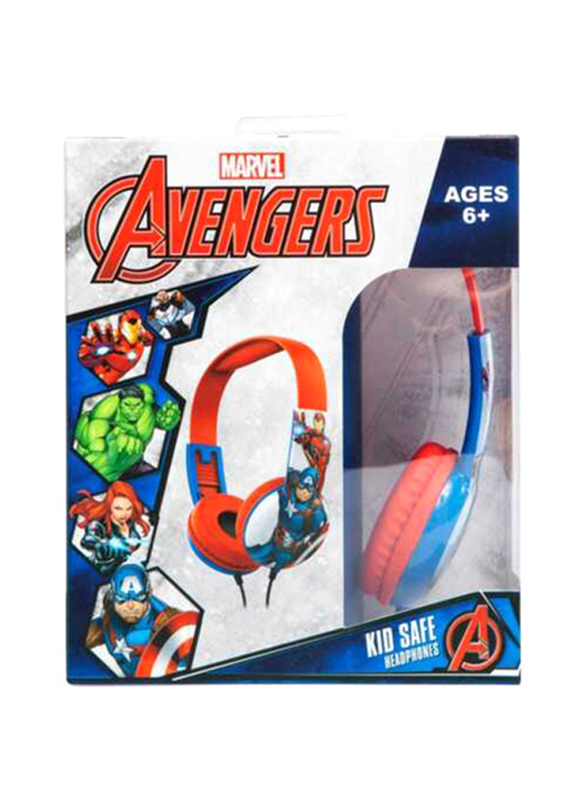 SMD Marvel Avengers Stereo Wired Over-Ear Headphones with Adjustable Headband & 1.2M Aux Cable, Multicolour