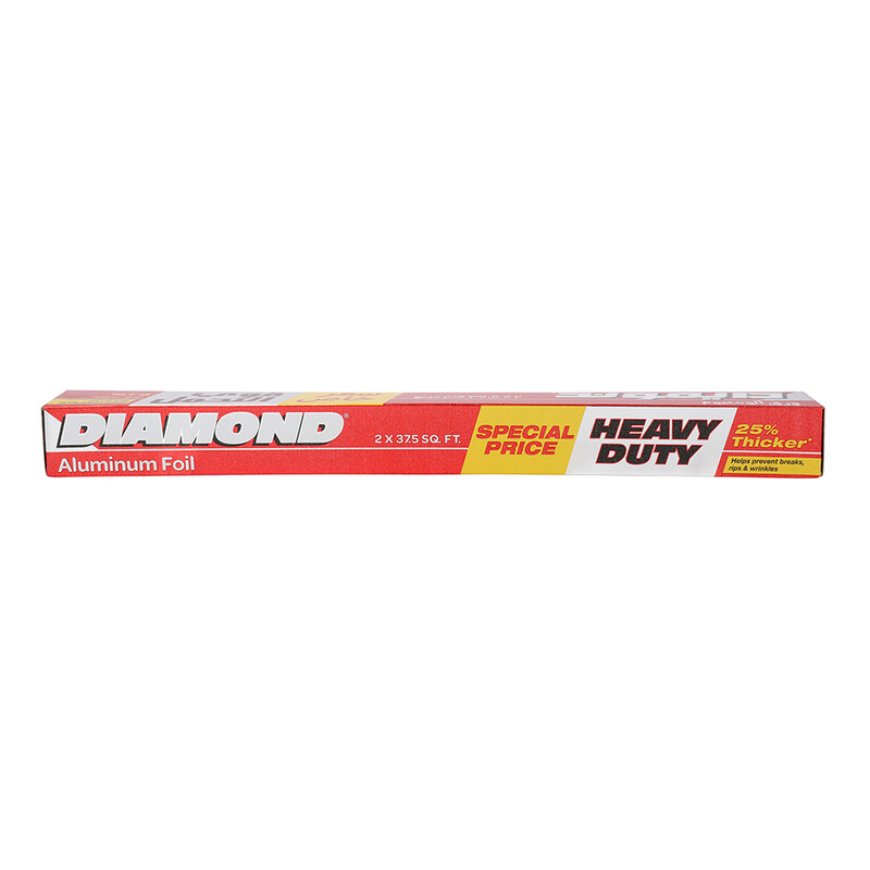 

Diamond Heavy Duty Aluminium Foil, 2 x 37.5 SQ. FT, 24 Pieces