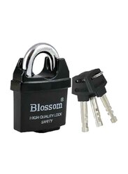 Blossom Disc Mechanism Padlock with Keys, 60mm, LS0506, Black/Silver