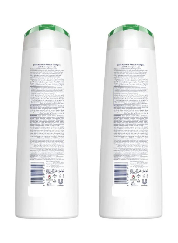 Dove Nutritive Solutions Hairfall Rescue Shampoo, 2 x 400ml