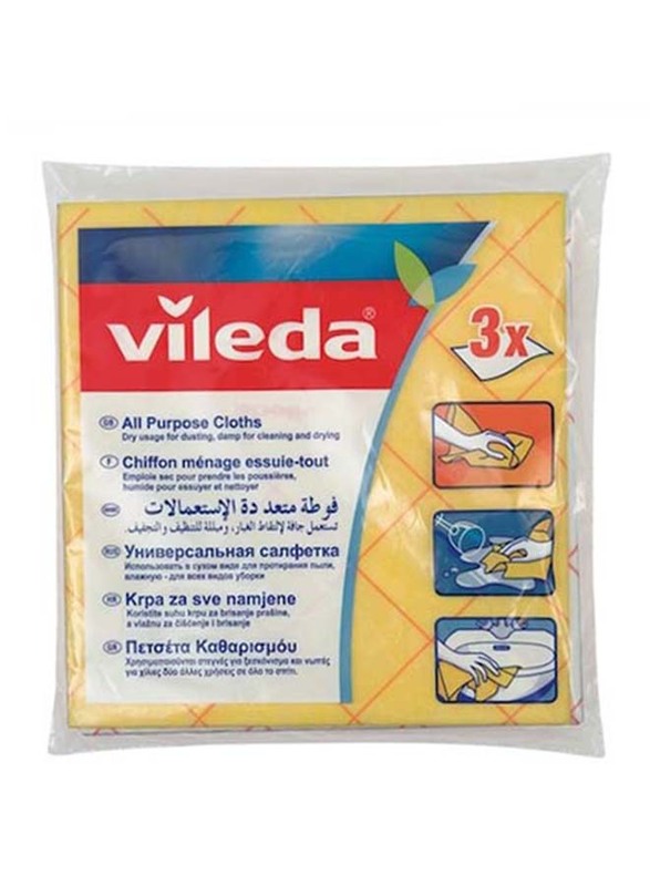 Vileda VC11 All Purpose Cloth, 3 Pieces