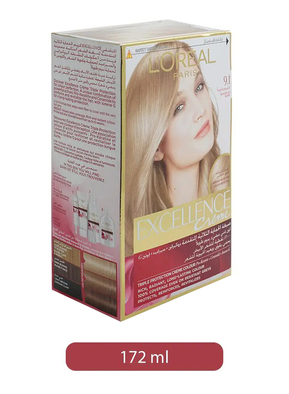 L'Oreal Paris Excellence Creme - 172 ml - 9.1 Very Light Ash Blonde