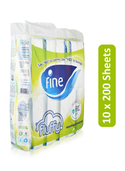 Fine Fluffy Facial Tissues, 10 x 200 Sheets