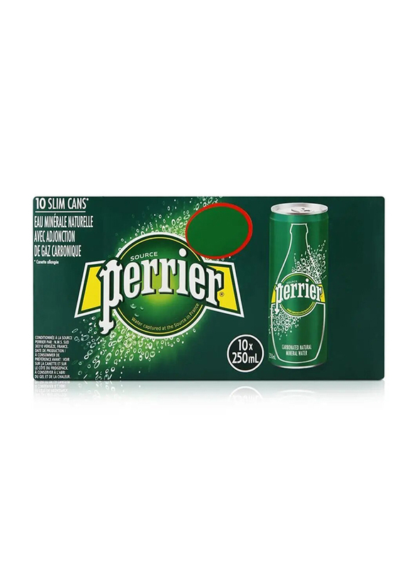 Perrier Carbonated Natural Mineral Water - 10 x 250ml