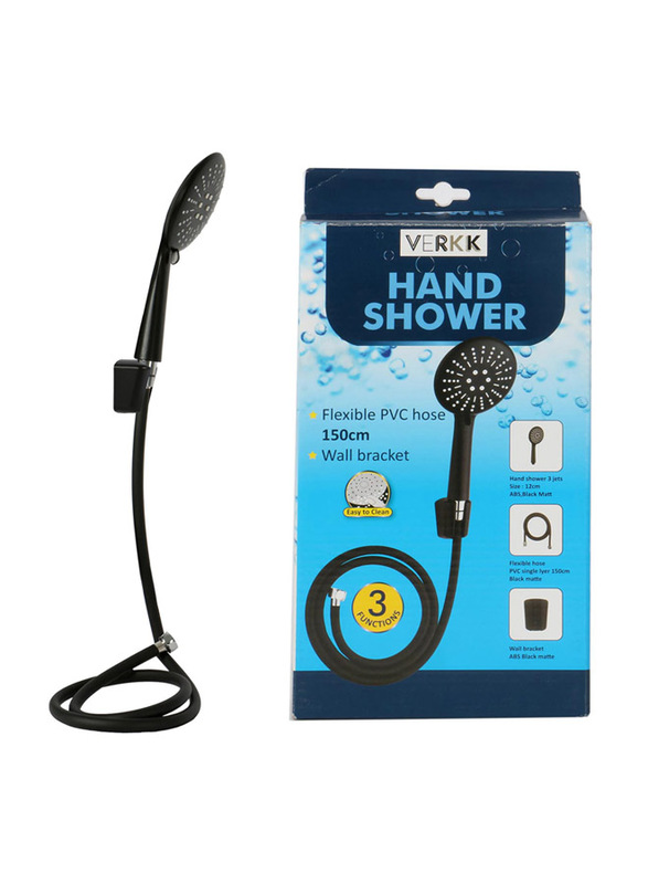 

Verkk Hand Shower With Flexi Hose, 1.5M, Black