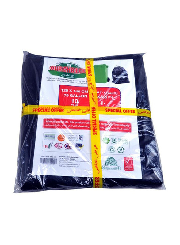 

Our Choice Heavy Duty Biodegradable Flat Garbage Bags, 120 x 140cm x 2 Pieces, 20 Bags x 79 Gallons