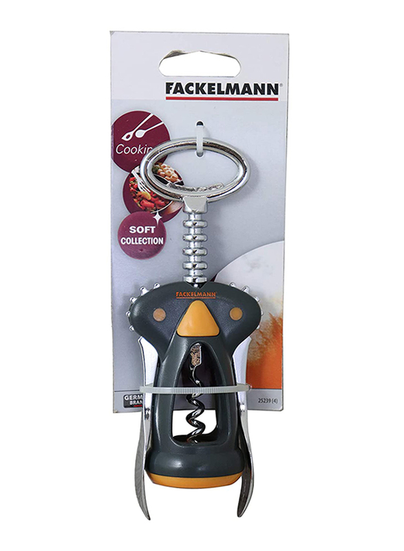 Fackelmann Soft Grip Corkscrew, Orange/Grey