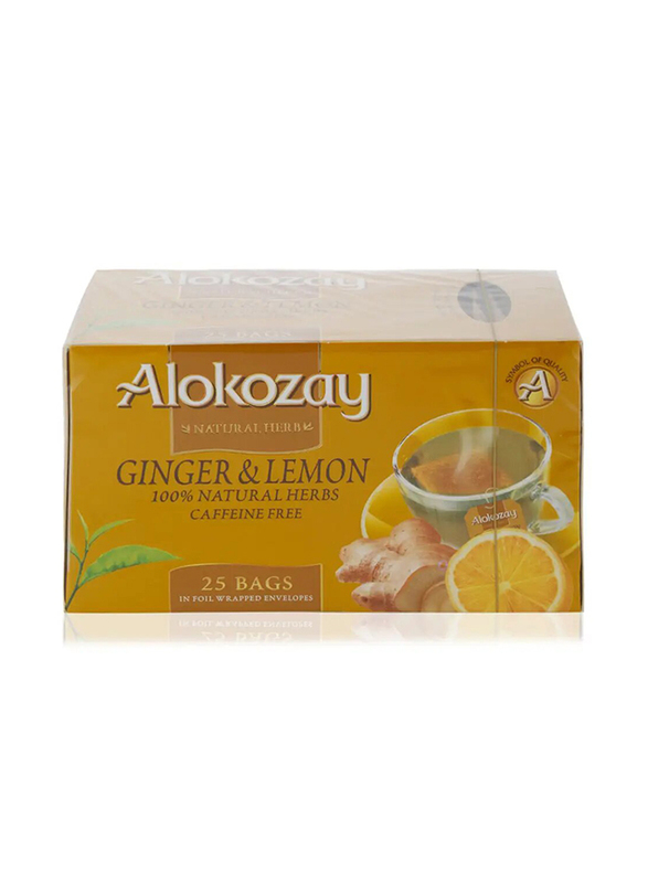 Alokozay Heat Seal Sachets Ginger Lemon Tea Bags - 25 Bags