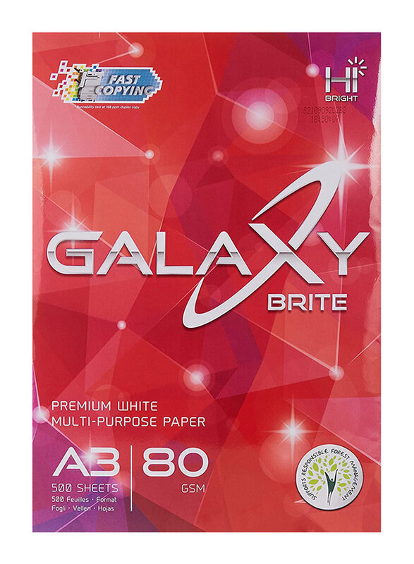 

Galaxy A3 Photo Paper, 500 Sheets, A3 18722, White