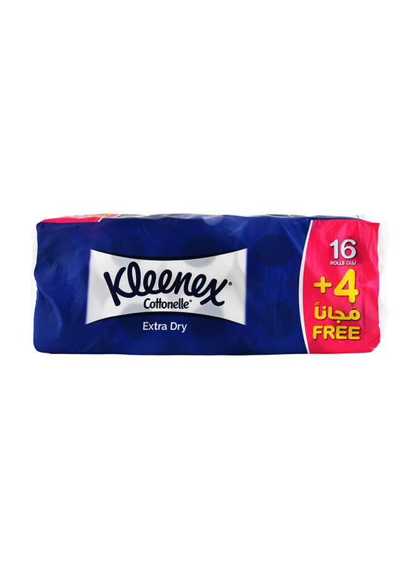 Kleenex Cottonelle 3 Ply Extra Dry Toilet Tissue Rolls, 20 Rolls x 160 Sheets