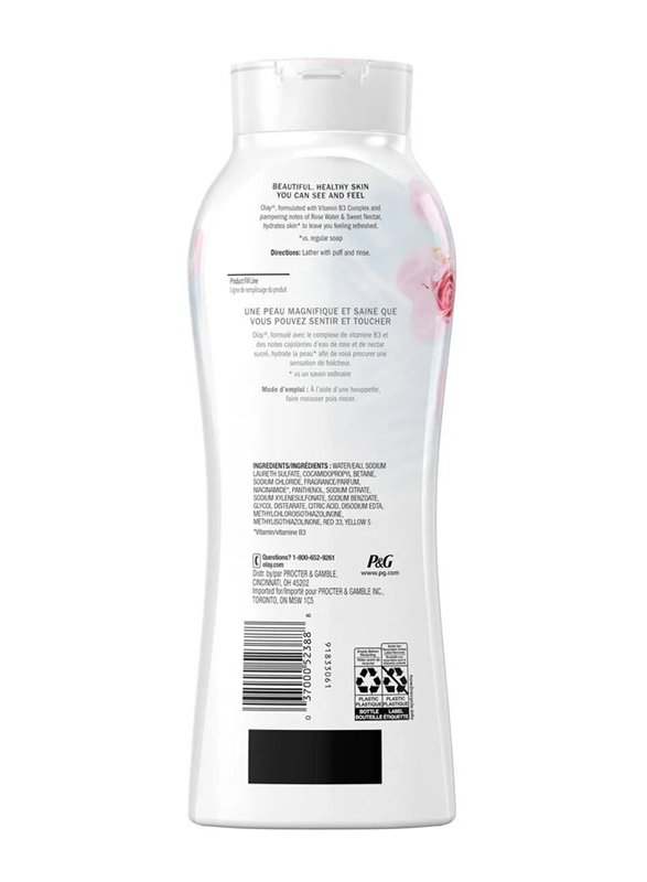 Olay Fresh Outlast Rose Water & Sweet Body Wash, 364ml