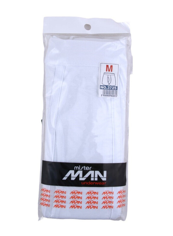 

Mister Man Mens Mid-Length Briefs, White, Medium