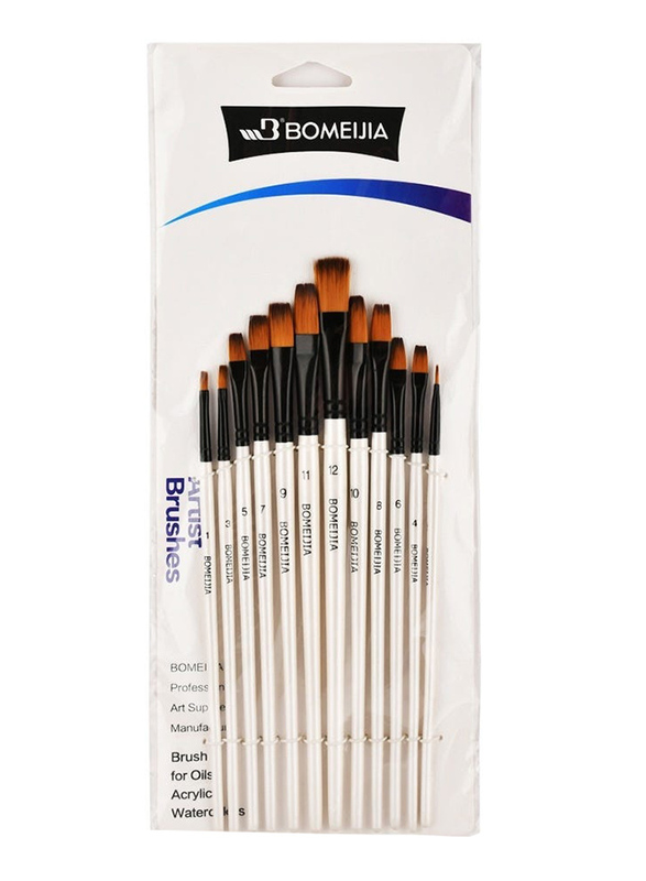 Bomeijia Artist Paint Brushes, 12 Pieces, Multicolour