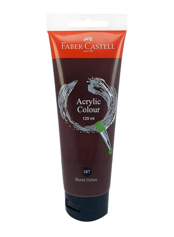 Faber-Castell Acrylic Colour Paint Tube, 120ml, Burnt Ochre