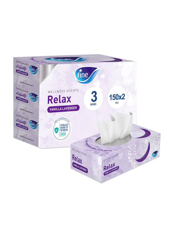 Fine Facial Tissues Wellness Scents Relax-Vanilla Lavender, 2 X 120 Sheets