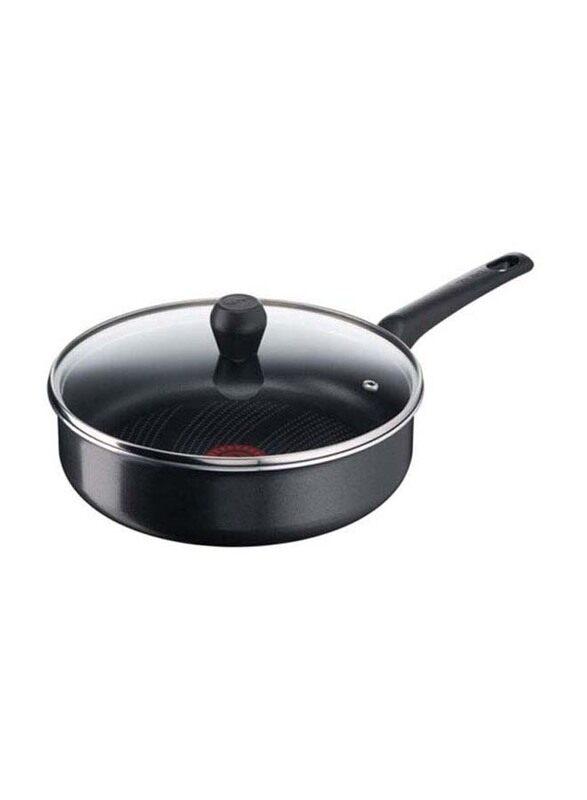 

Tefal 24cm Cook'n'Clean Non-Stick Round Saute pan with Lid, B2993283, Black