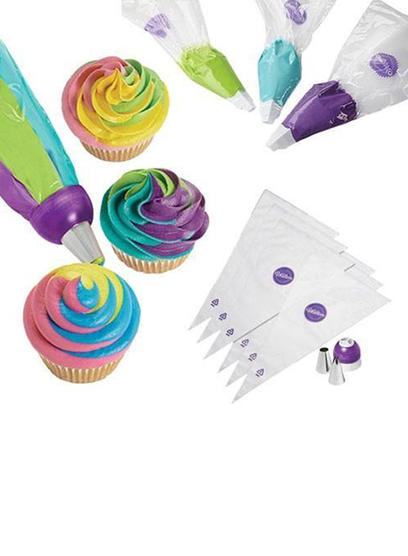 Wilton 9-Piece Colorswirl Tri-Colour Coupler Decorating Set, Multicolour