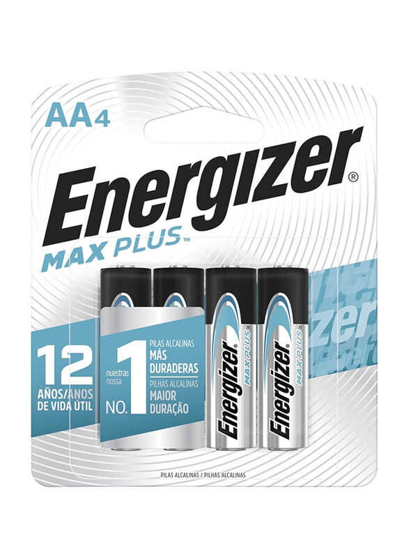 

Energizer 4-Piece Max Plus AAA Battery, EP92, Silver/Black