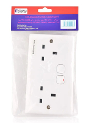 Sirocco 13Amp Double Switch Socket, White