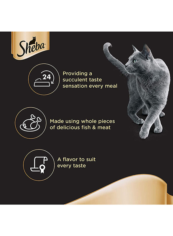 Sheba Tuna Fillet & Prawn in Gravy Wet Cat Food, 85 grams