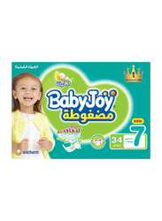 Baby Joy Compressed Diapers, Size 7, XXXL, 18+ kg, Mega Pack, 34 Count