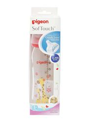 Pigeon Soft Touch Glass Bottle, 240ml, Multicolour