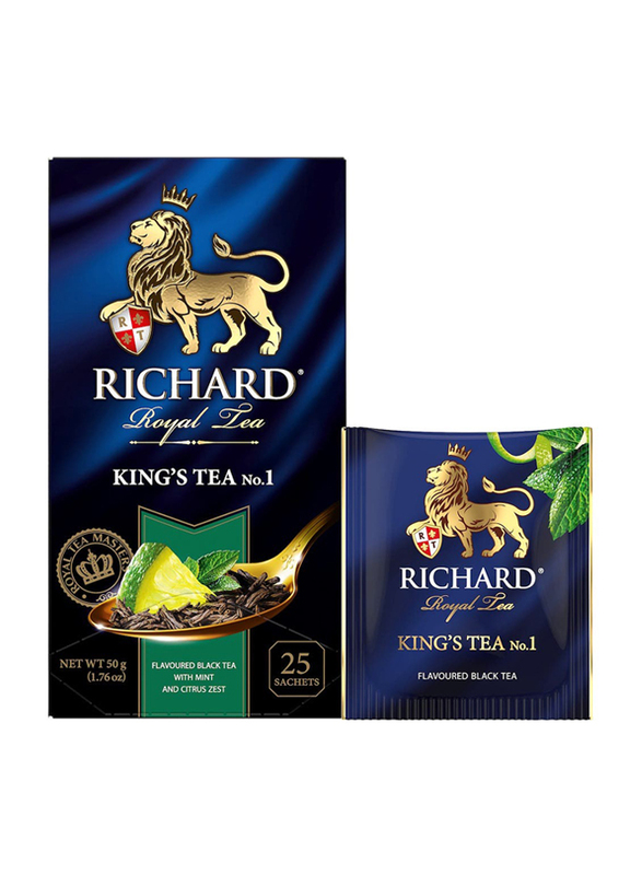 Richard Kings Black Tea With Mint And Citrus Zest, 25 Tea Bags