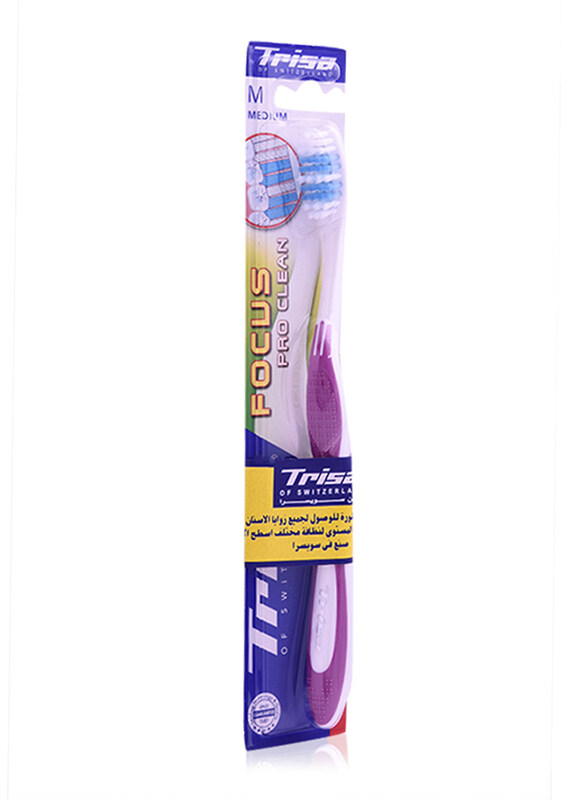 

Trisa Focus Pro Clean Toothbrush, White/Purple, Medium