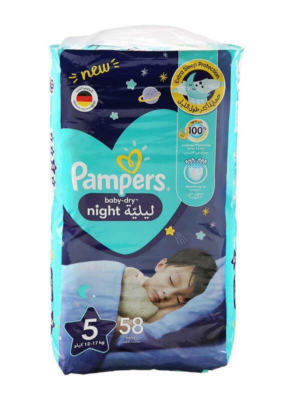 

Pampers Night Baby Dry Diapers, Size 5, 12-17 Kg, 58 Count