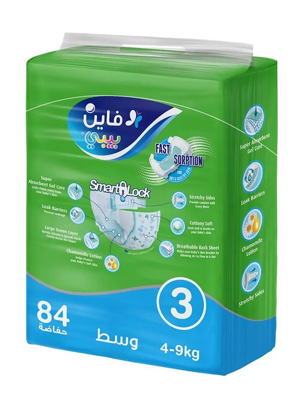 Fine Mother’s Touch Lotion Baby Diapers - Medium, 84 Pieces