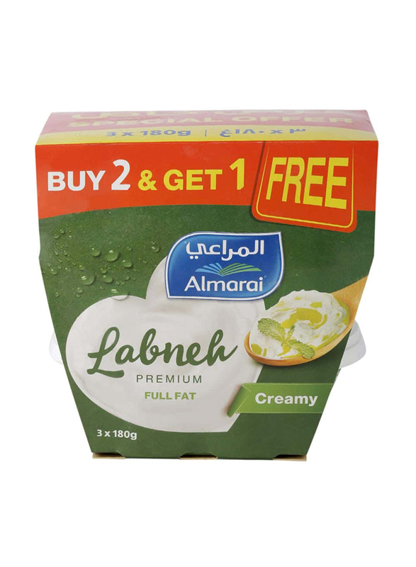 Al Marai Premium Full Fat Labneh, 3 x 180g