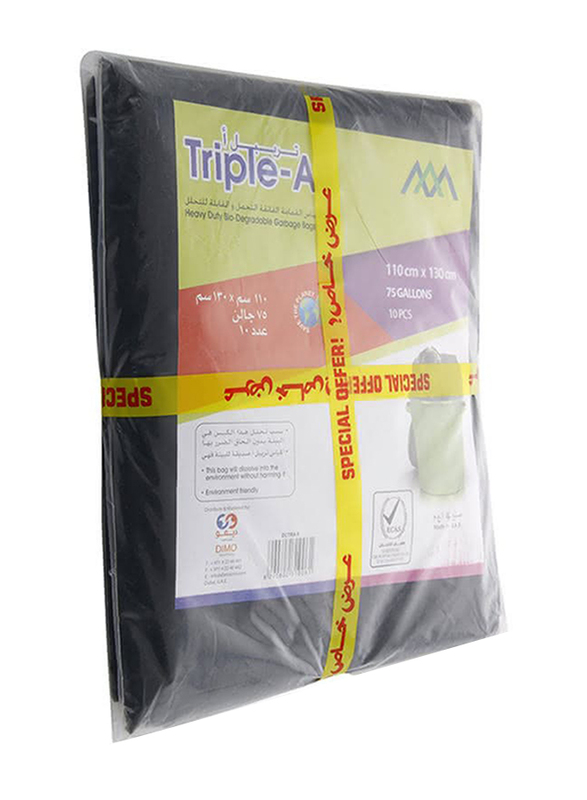 Triple-A Heavy Duty Bio-Degradable Garbage Bags, 105 x 125cm, 10 Pieces