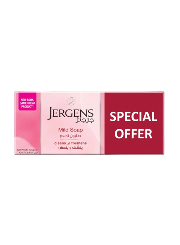 Jergens Mild Soap, 6 x 125g